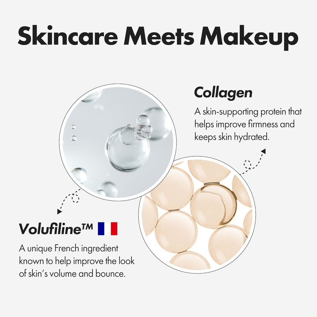 ELROEL Blanc Cover Cream Stick V White - Korean Color-Changing Foundation Stick with Volufiline - Medium to Full Coverage Dewy Finish Base Makeup - Dual-Ended with Detachable Brush (202 Natural)