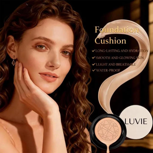 Cushion Foundation, 2026 New Mushroom Head Air Cushion Cc Cream Foundation, Bb Cream Foundations, Makeup Foundation for Older Women, Long-Lasting and Evens for Light/Medium Complexions(Natural color)