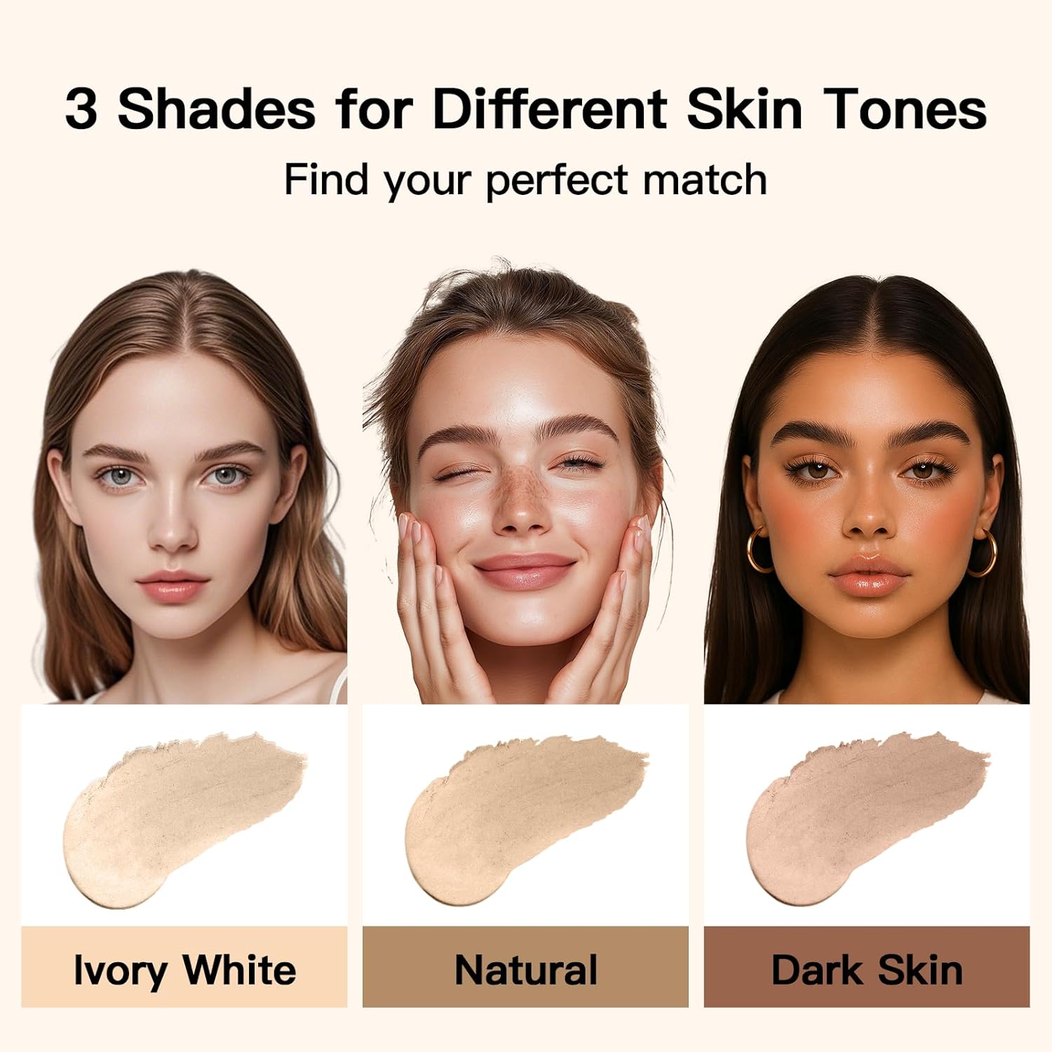 Color Changing Foundation Stick- Korean Color-Changing Foundation Stick with Volufiline - Medium to Full Coverage Dewy Finish Base Makeup - Dual-Ended with soft Brush, Portable for Daily Use-Deep Skin