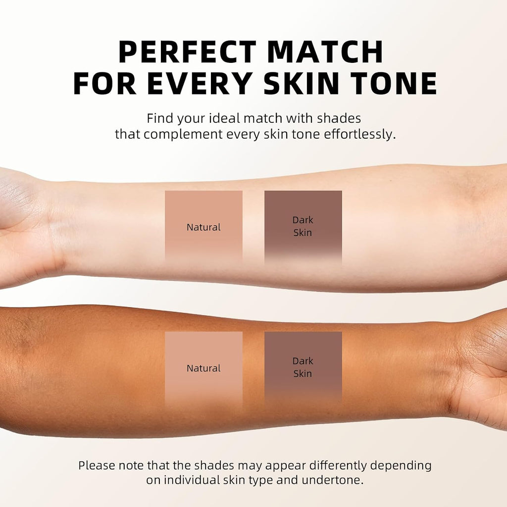 Color Changing Foundation Stick, Dual-Ended Foundation & Concealer Stick with Brush, Lightweight Coverage, Smooth Blendable Finish, Portable for Daily Use (Dark Skin)