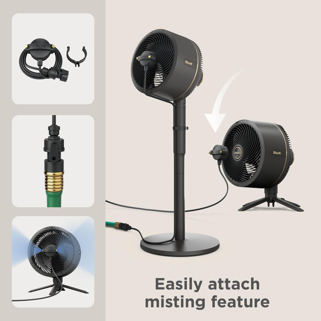 Shark FlexBreeze Pro Mist 2-in-1 Fan with Integrated Mist, Charcoal, FA302