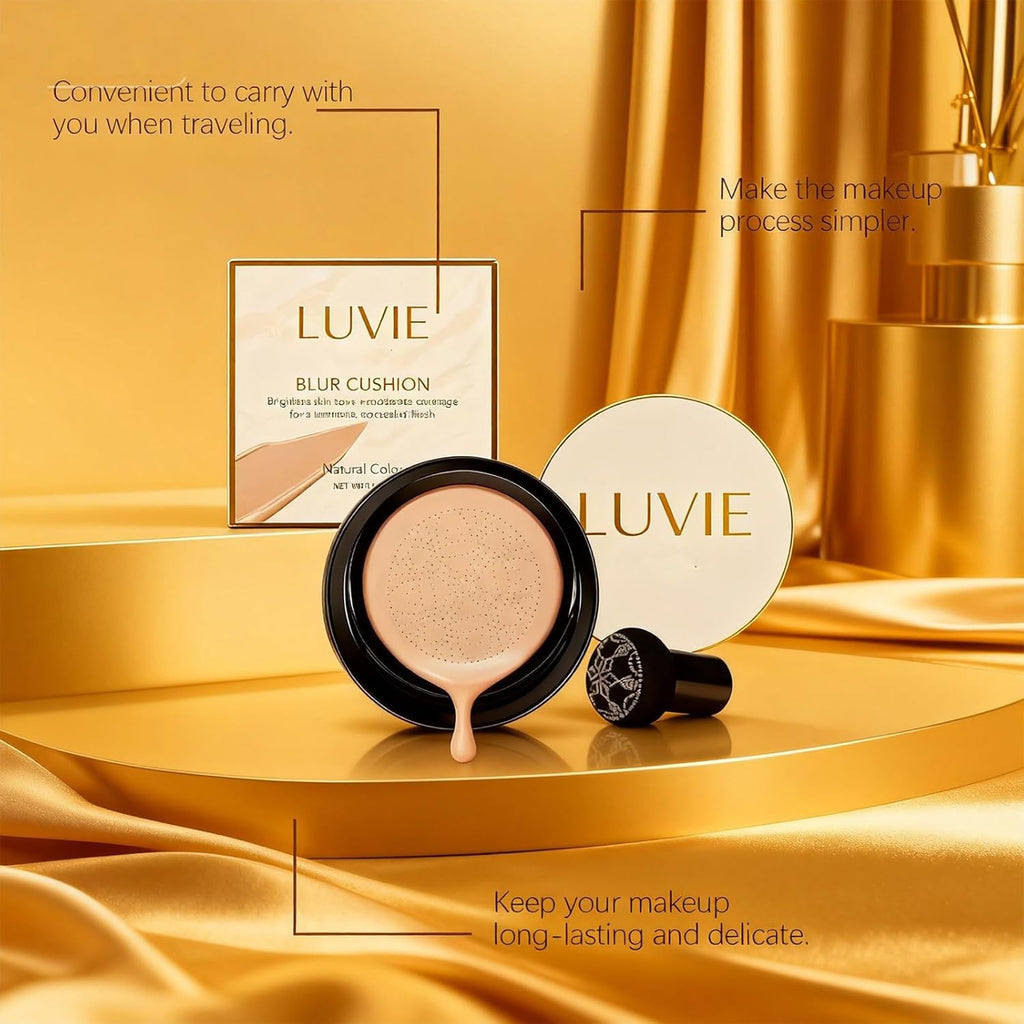 Cushion Foundation, 2026 New Mushroom Head Air Cushion Cc Cream Foundation, Bb Cream Foundations, Makeup Foundation for Older Women, Long-Lasting and Evens for Light/Medium Complexions(Natural color)