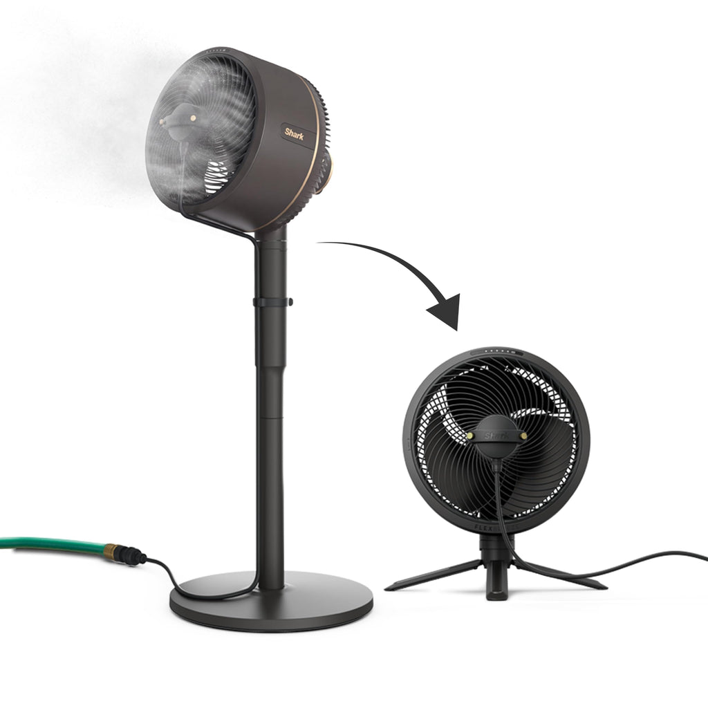 Shark FlexBreeze Pro Mist 2-in-1 Fan with Integrated Mist, Charcoal, FA302