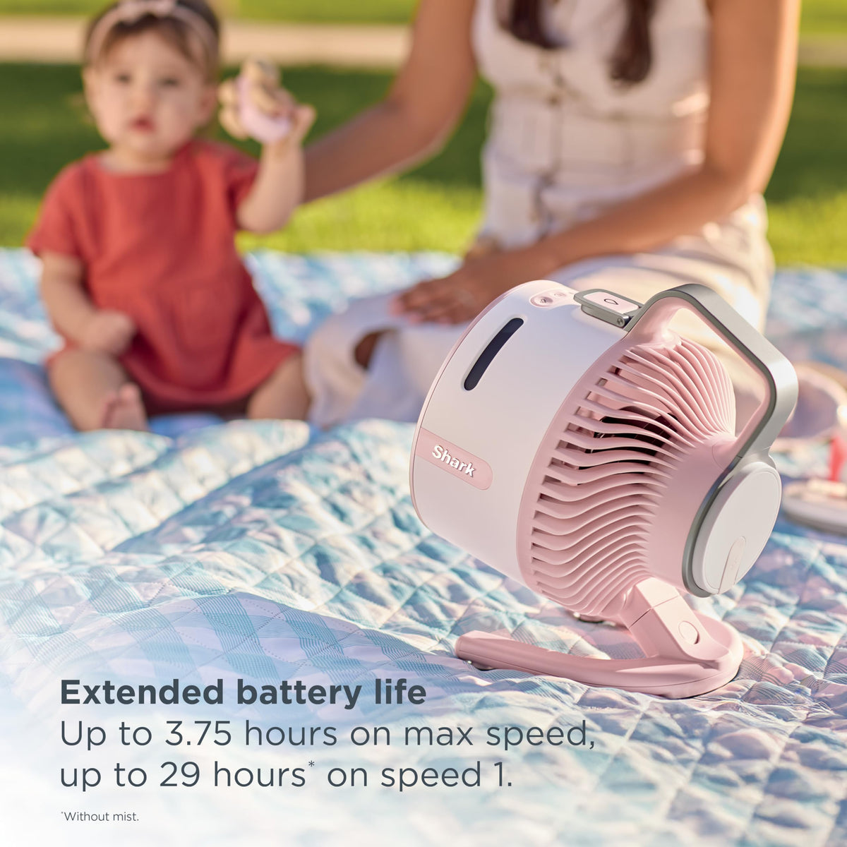 Shark FlexBreeze HydroGo Pro Portable Misting Fan, Pink Diamond, FA056PK9