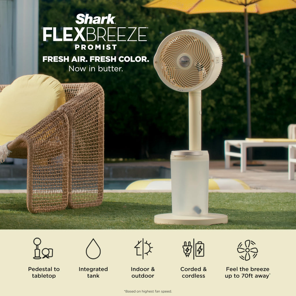 Shark FlexBreeze Pro Mist 2-in-1 Fan with Integrated Mist, Charcoal, FA302