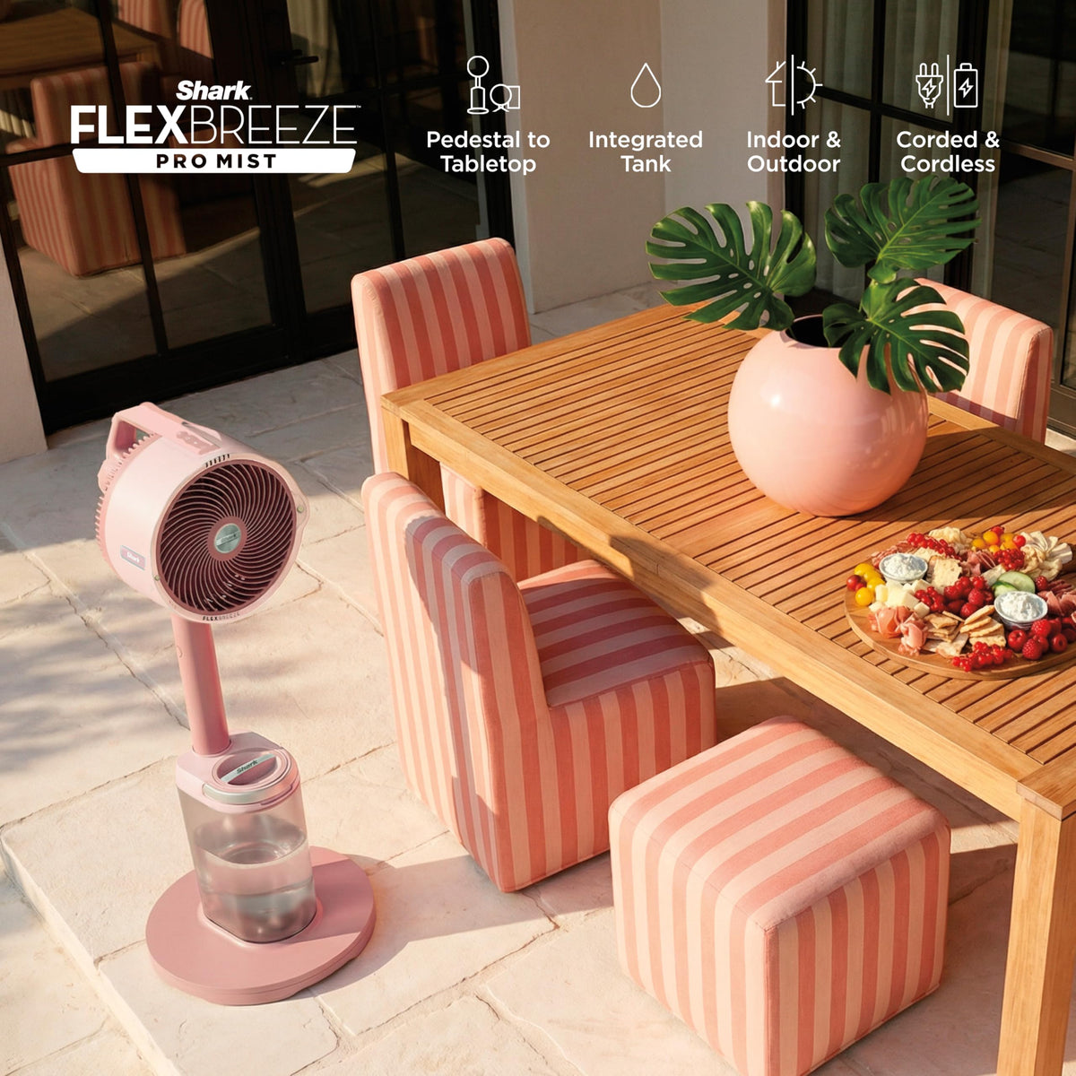 Shark FlexBreeze Pro Mist 2-in-1 Fan with Integrated Mist, Charcoal, FA302
