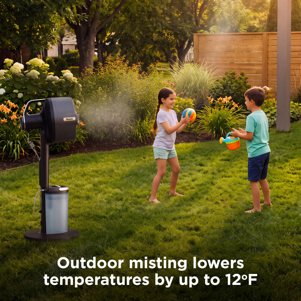 Shark FlexBreeze Pro Mist 2-in-1 Fan with Integrated Mist, Charcoal, FA302