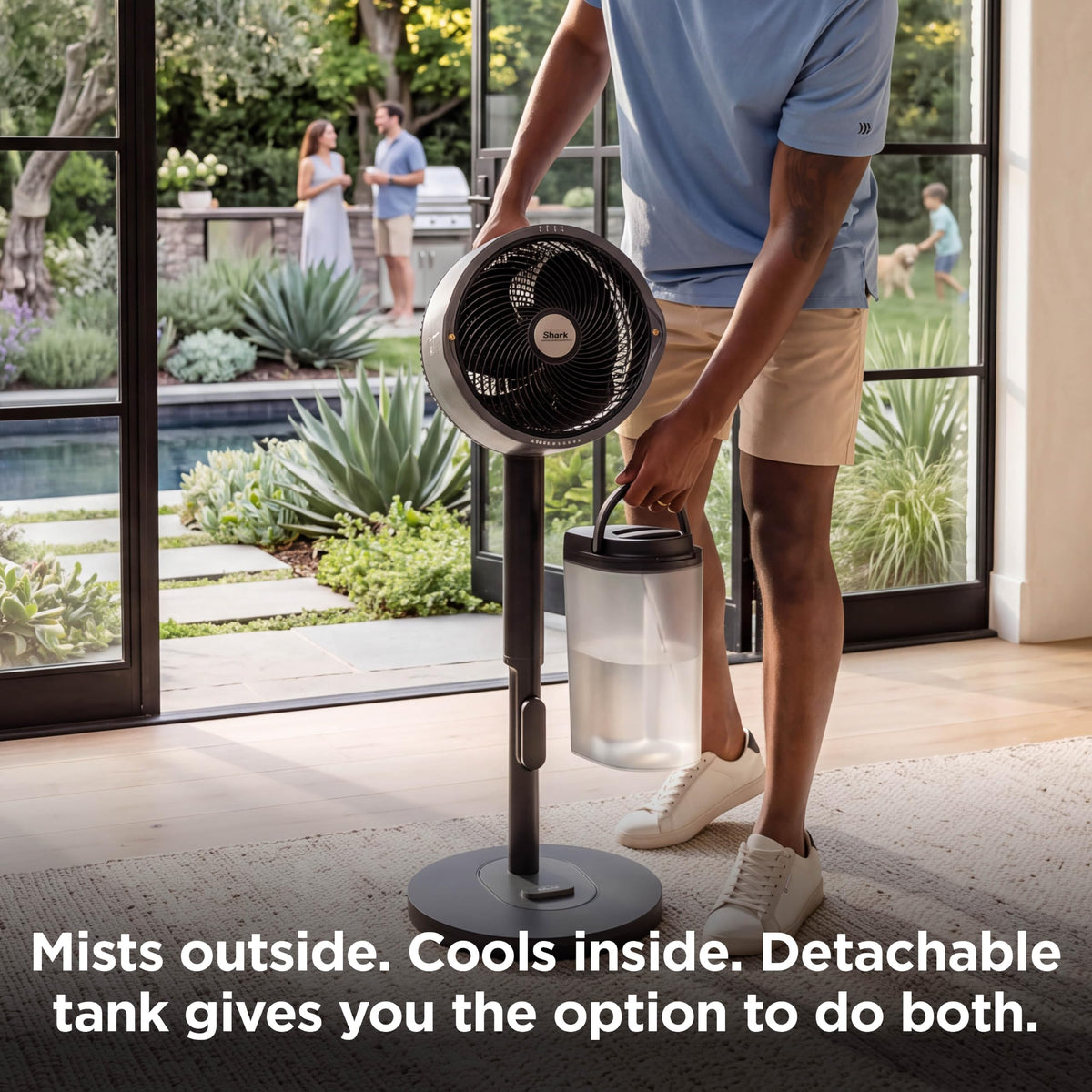 Shark FlexBreeze Pro Mist 2-in-1 Fan with Integrated Mist, Charcoal, FA302