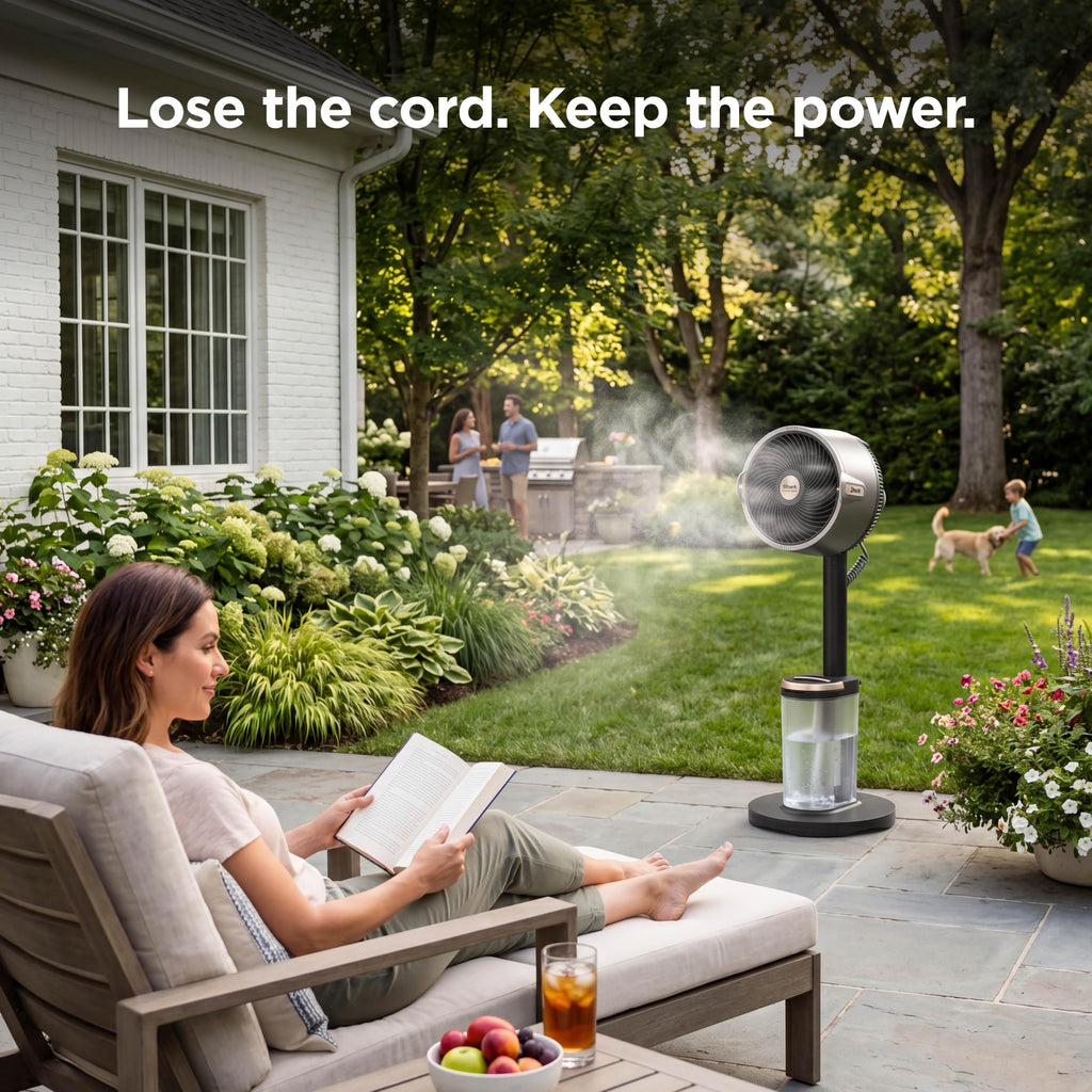 Shark FlexBreeze Pro Mist 2-in-1 Fan with Integrated Mist, Charcoal, FA302